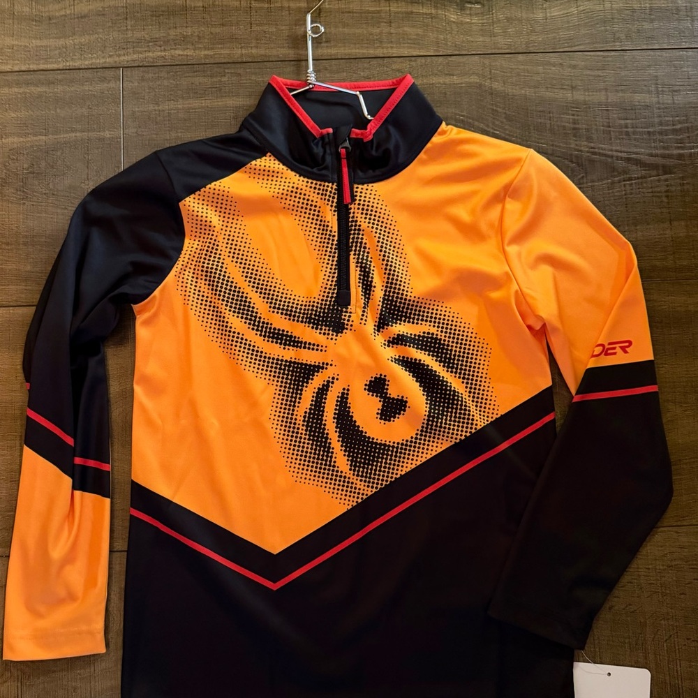 New Spyder Ryder Orange and Black Half-Zip Top with tags